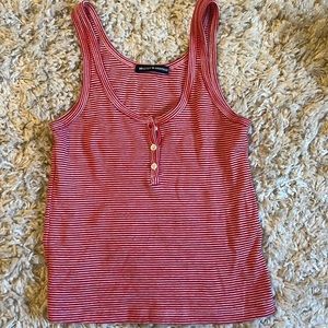 Brandy Melville Striped red button tank
